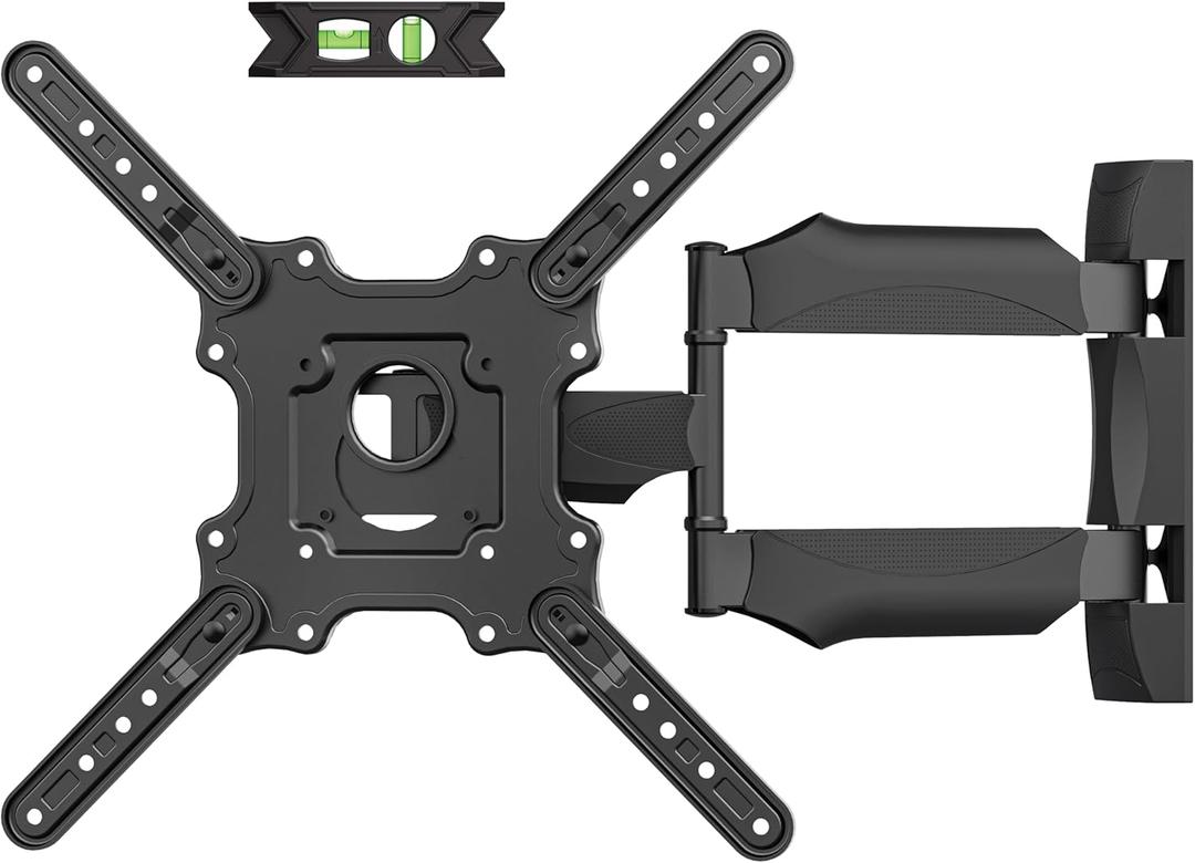 USX MOUNT Full Motion TV Wall Mount Bracket for Most 32-60 Inch TVs Up to 77 lbs & MAX VESA 400x400 mm, Corner Center Design TV Mount 20" Articulating Extension Arm with Swivel Tilt & Leveling (32-60 Inch Single Stud)