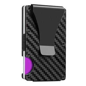 RFID Signal Blocking Minimalist Wallet for Men,Carbon Fiber Money Clip Wallet Credit Card Holder for Husband Business Partner Pocket Wallets