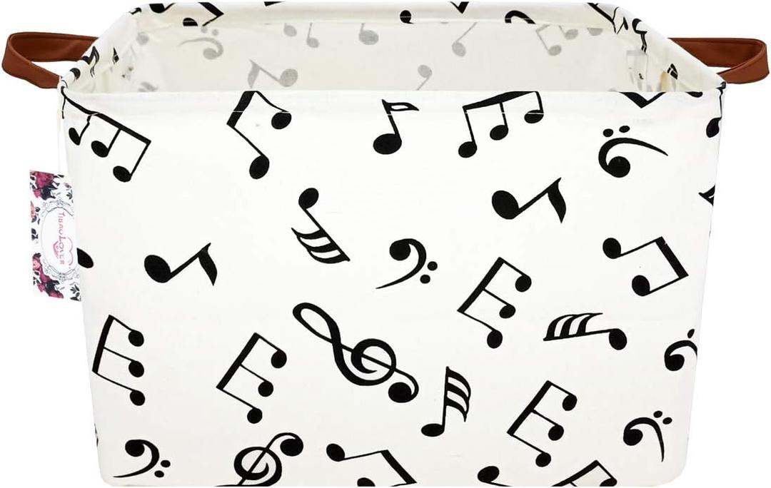 Rectangular Kids Storage Bin Gift Basket Baby Organizer Shelf Book Basket Room Decor (Music)