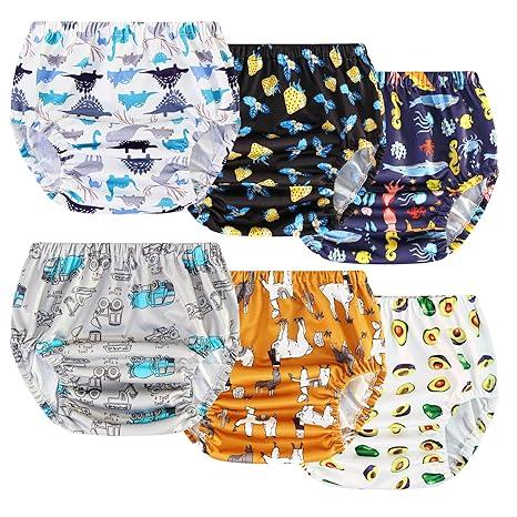 Joyo roy 2 Pcs Plastic Underwear for Potty Training Plastic Pants 3T Cloth Diaper Cover Rubber Pants for Toddlers Rubber Training Pants for Toddlers Leakproof Swim Diaper Covers for Toddler Boys 3T/100cm