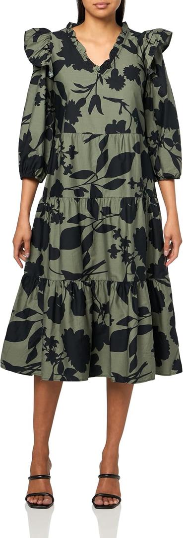 Mud Pie Women Priscilla Midi Dress (Large, Green)