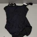 Eomenie One Piece Swimsuit for Women Tummy Control Ruched Bathing Suit Push Up Slimming Swim Suit Double Straps Swimwear (Medium, Black)