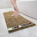 Muddy Mat | Chenille Bathroom Rugs Quick Dry Microfiber Mats Non Slip Washable, Extra Thick, Soft and Highly Absorbent Bath Mats for Bathroom, Kitchen, and Shower Floor - Brown 24"x59"