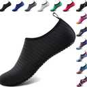 Water Shoes for Women Men Quick-Dry Aqua Socks Swim Beach Barefoot Yoga Exercise Wear Sport Accessories Pool Camping Must Haves Adult Youth Size (3-4 Women/2-3 Men, Black-w001)