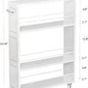 KLM 4 Tier White Slim Storage Cart with Wheels,Narrow 6.7" W
Stable and Sturdy Rolling Storage Carts with Handle for Kitchen, Laundry,Snack, Narrow Places