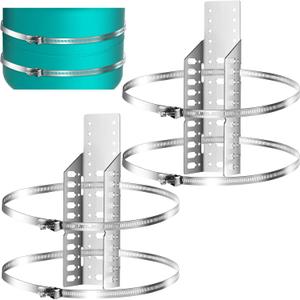 Blulu 2 Set Expansion Tank Mounting Bracket Thermal Expansion Tank Holder with 4 Water Heater Strap Earthquake Straps Nitrogen Propane Holder for 5 Gallon or 13 Inch Diameter Pole