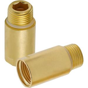 (2 pcs) Upgrade Brass Pipe Plumbing Adapter with Rubber O-ring, 1/2" NPT Male x 1/2" NPT Female Pipe Fitting Coupler, Seamless and Leakproof (1.5" Length) (Total length: 1-1/2 Inch)