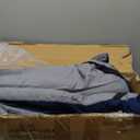 Folding Camping Cot for Sleeping, Portable Cots for Adults, Heavy Duty Cot Bed 550LBS(Max Load), Extra Wider Cots with Large Pocket for Outdoor, Office, Beach (Stripe Grey(with Mattress))