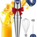 KOIOS Immersion Blender, 1000W Anti-scratch 3-in-1 Hand Blender, Upgraded 12 Speed Stainless Steel Blade Stick Blender with Turbo Mode, Whisk and Milk Frother, Non-BPA, Blue