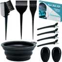 10 Pc Hair Bleach Kit - Hair Coloring Products With Dye Brush, Color Bowl, Earmuffs, Clip for Salon Bleaching & Highlighting