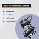 KUSATEC 513176 & 513177 Front Wheel Bearing and Hub Assembly Compatible with for Jeep Liberty 4-wheel ABS 2002-2007, 5 Lug w/ABS
