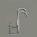 Over the Door Hooks 2Pcs L=5.5" Fit 1 3/8" Door Steel with White Rubber Coating Hanging Towel Robe Clothing Hanger for Bathroom Room Wreath Ironing Board Holder Cute Thin Single Heavy Duty