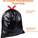 Amazon Basics Multipurpose Drawstring Trash Bags, 30 Gallon Capacity, Tear Resistant, 50 Count (Previously Solimo)