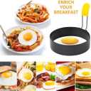 2 x 4 Inch Large Egg Rings for Frying Eggs, 2 Pack Stainless Steel Egg Cooking Rings Nonstick Round Egg Shaper Mold with Anti-scald Handle for English Muffins Pancake Cooking Griddle
