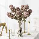Ttranewsoo Fake Flowers Hydrangea Silk Flowers with Stems,Brown Flowers Fall Hydrangea Artificial Flowers,Winter Flowers Artificial for Decoration Vase Indoor and Outdoor 24"Brown 8PCS Wthout Vase