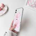 NITITOP Compatible with iPhone 11 Case Clear Cute Pink Lily Blossom Floral Flowers Pattern for Girls Women Soft TPU Transparent Shockproof Protective Phone Cover - Large Flower