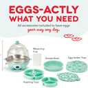 Dash Deluxe Egg Cooker - Boiler, Poacher & Steamer - Includes Measuring & Recipe Guide - Dishwasher Safe - BPA Free - Holds 12 Eggs, Aqua
