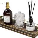 Bathroom Vanity Tray for Toiletries Makeup Perfume Candle Toilet Tank, Kitchen Tray for Soap Dispenser Spice Salt 4.4x11 In