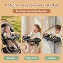 Li&Zhao Universal Stroller Snack Tray 3-in-1 Detachable Stroller Snack Tray Attachment with Secure Phone Holder, Spill-Proof Cup Holders Compartments, Easy-Clean Universal Snack Tray for Stroller