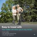 Helavo All Terrain Walker Rollator with 12 Pneumatic Tires Foldable Outdoor Walkers for Seniors with Seat, Lightweight & Adjustable Height, Shock-Absorbing for Comfort on Any Surface