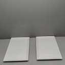 MIECOO Large Serving Platters, 18.5" x 11.5" White Serving Trays Set, Rectangular Porcelain Plates for Party, Wedding, Birthday, Entertaining, Food, Appetizer, Fruit, Sushi, Dessert, Set of 2