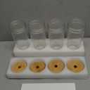 DWTS DANWEITESI Mason Jar with Lid and Straw,24 oz Iced Coffee Cup with Bamboo Lid and Straw,Boba Cups Smoothie Tumbler-Wide Mouth Reusable Glass Cups with Lid and Straws4 Pack