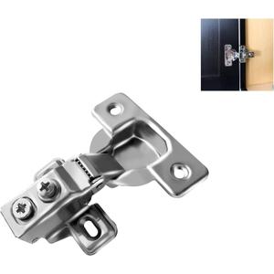 Berta 4 Pack, 1/2" Overlay Hinges, 45mm Stainless Steel Quiet 3D Soft Close Concealed for Face Frame Door  Frameless Door, 105 Open Angle Kitchen Replacement, Self Closing Hidden, Satin Nickel
