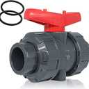 PVC Union Ball Valve, 2" Inch (DN50) True Union Full Flow Ball Valve with ASTM EPDM Oring, Slip Socket, Full Port for Water System