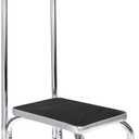 Vaunn Medical Foot Step Stool with Handle and Anti Skid Rubber Platform, Lightweight and Sturdy Stool for Children, Adults and Seniors, Chrome