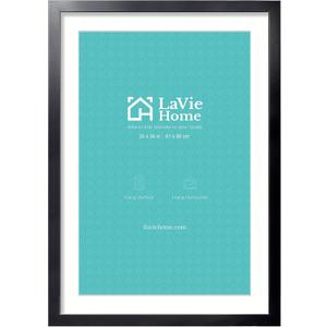 LaVie Home 24 x 34 Picture Frame Black Poster Frame,Display Pictures 20x30 with Mat or 24x34 Without Mat, Stable and Sturdy Frame and Polished Plexiglass, Horizontal and Vertical Format of The Walls