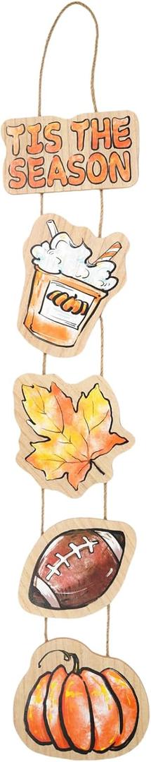 Fall Decorations for Home - Fall Door Decoration Tis The Season Thanksgiving Football Welcome Signs Wreath Door Sign, Wall Decorations Hanging for Home Wall Outdoor Indoor Decor Gifts 38.47 Inch