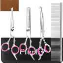 Dog Grooming Scissors Set, Professional Pet Grooming Shears, Pink