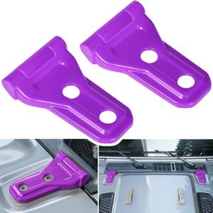 Front Engine Hood Hinge Cover Trim Exterior Accessories Decoration for 2018-2024 Jeep Wrangler JL JLU Unlimited Sports Freedom Sahara Rubicon Gladiator JT 2-Door & 4-Door (Purple 2PCS)