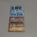 Yulejo 2 Pcs Summer Lake House Decor Memories at The Lake Life Is Better Wooden Motivational Rustic loch Cabin Home Wall Decor Primitive Country loch Sign for Farmhouse Kitchen