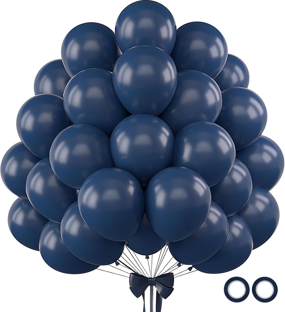 Navy Blue Balloons 110pcs 12 Inch Latex Balloon for Blue Birthday Party Decorations Wedding Christmas Gender Reveal Engagement Anniversary Princess Bridal Shower Baby Shower Decorations