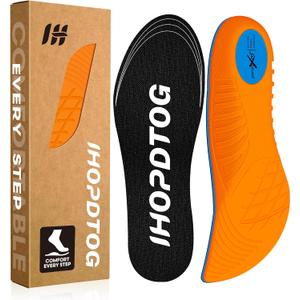 240+lbs Running Sports Insoles Plantar Fasciitis Comfort PORON Shoe Inserts for Men Women, Arch Support Inserts for Pain Relief Absorb Shock, Trim-to-Fit Shoe Inserts, Insoles Men Work Boots (MEN 11.5-13.5 /WOMEN 13-15)
