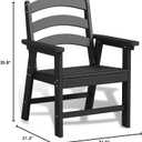 Patio Dining Chair Set, HDPE Outdoor Chairs with 385 lbs Weight Capacity, All Weather Fire Pit Chair for Porch, Pool, Deck, Backyard, Garden - Grey