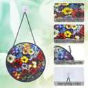Colorful Floral Stained Suncatcher, Window Hanging Decor Gift