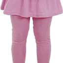 RieKet Girls School Uniform Pants Warm Stretchy Athletic Leggings with Skirt 2-14 Years (9-10 Years, Lavender)