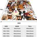 Kids Cute Dogs Puppies Print Cartoon Throw Blanket for Boys and Girls 60"X50" Blanket with Dogs on It Suitable for All Season
