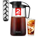 Mueller Cold Brew Coffee Maker, 64 oz Tritan Fortified Pitcher, Pour Spout Handle Lid, Resilient & Leak-Proof for Iced Coffee Tea