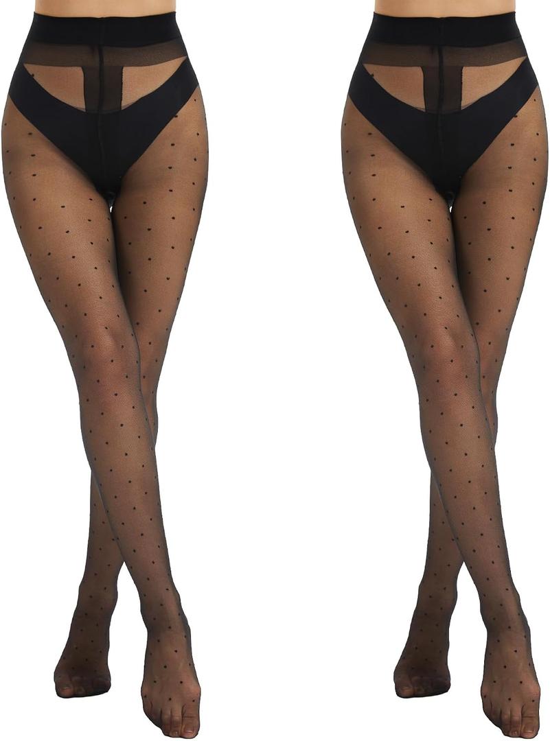 Women's Patterned Fishnet Tights Gothic Stockings High Waist Black Goth Pantyhose for Women (Black)