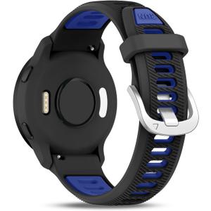 Bolesi Silicone 18mm 20mm 22mm Watch Bands Compatible with Garmin Venu 2S/Vivoactive 4S/Venu 3S/Forerunner 265S,Garmin Venu/Venu Sq/Forerunner 55/Vivoactive 5,Garmin Venu 2/Venu 3/Vivoactive 4 for Men Women (Black/Blue)