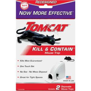 Tomcat Kill & Contain Mouse Trap, Never See a Dead Rodent Again, 2 Traps