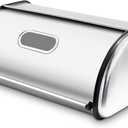 Stainless Steel Bread Box for Kitchen Countertop, Extra Thick Sturdy Bread Storage Container Large Bread Keeper Roll Up Style Capacity Bread Keeper, 17 x 11 x 7.5 Inches