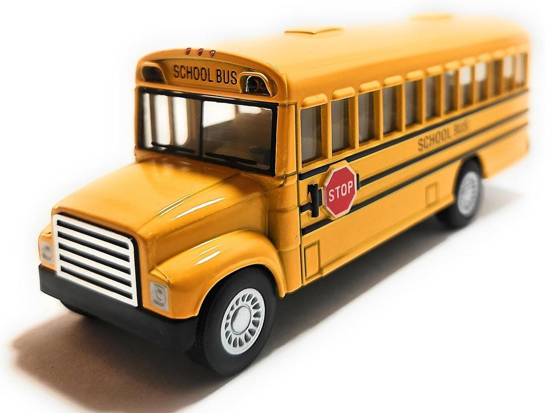 KiNSMART KiNSFUN Yellow School Bus 5" Die Cast Metal Model Toy Car