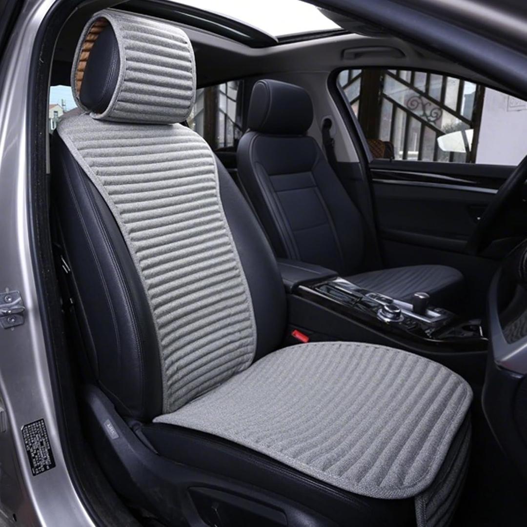 Car Seat Covers Buckwheat Hull Universal Car Seat Covers,Bottom Seat Covers for Cars,Truck Seat Covers,Car Seat Cushion Protector Mats Pad,Gray Front Seat