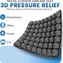 JOYMAY Travel Seat Cushion Inflatable Seat Cushion 56 Ergonomic Air Cell 3D Air Seat Cushions Adjustable Inflatable Portable Airplane seat Cushion for Wheelchair, Car, Office, Home Living (Grey)