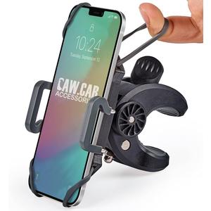 CAW.CAR Accessories Bike & Motorcycle Phone Mount - for iPhone 17 (16, Xr, SE, Plus/Max) or Any Cell Phone - Universal Handlebar Holder for ATV, Bicycle or Motorbike. +100 to Safeness & Comfort