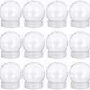 Aweyka 12 Pieces DIY Water Globe Snow Globe 2.7 Inch (69mm) Height Clear PET Plastic with Screw Off Cap for DIY Crafts Christmas Decoration